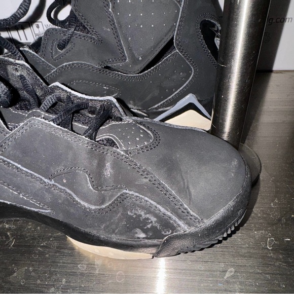 Jordan Nike 7s Black Suede Authentic Original Size 7Y Great Condition Pre-Owned - Picture 10 of 13